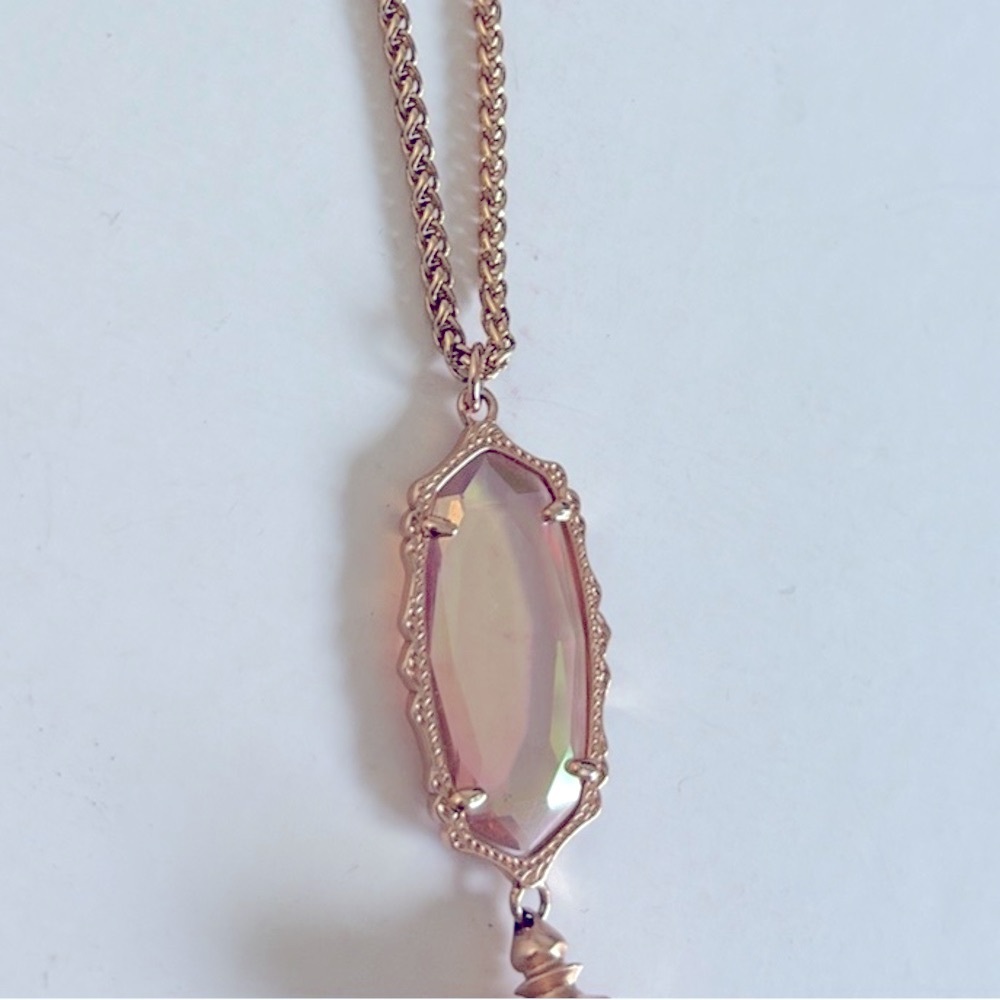 EUC [Kendra Scott] Everly Gold-Tone Iridescent Long Pendant Tassel Necklace - Picture 12 of 14